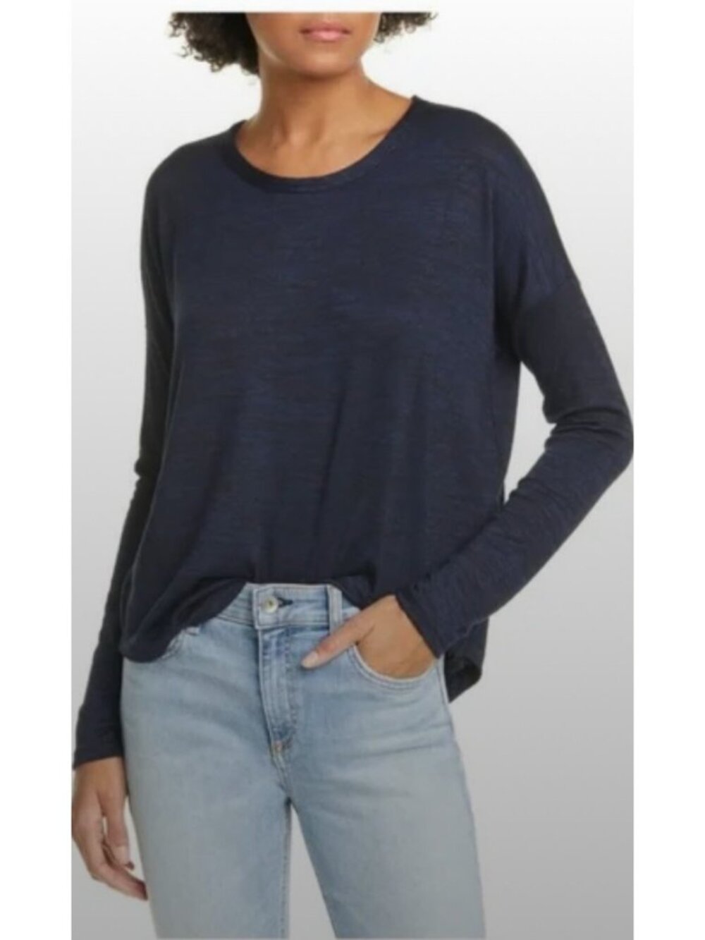 Rag and Bone Hudson Shirt Womens Medium Blue Crewneck Long Sleeve Knit